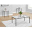 Ensemble de table, ensemble de 3 pièces, café, bout, métal, stratifié d'aspect marbre, contemporain, moderne