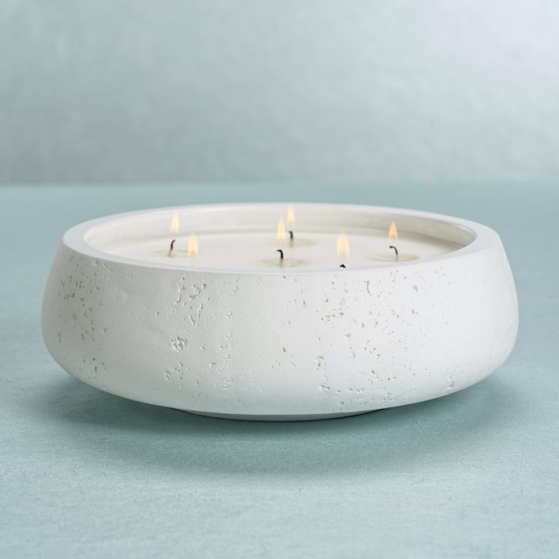 Fresh Scented Unscented Flameless Tealight Candle with Concrete Holder
