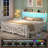 Full Size Bed Frame with Headboard, Charging Station and LED Lights, Heavy Duty Metal Platform & Noiseless, Easy Assembly-2062472143-2062472141