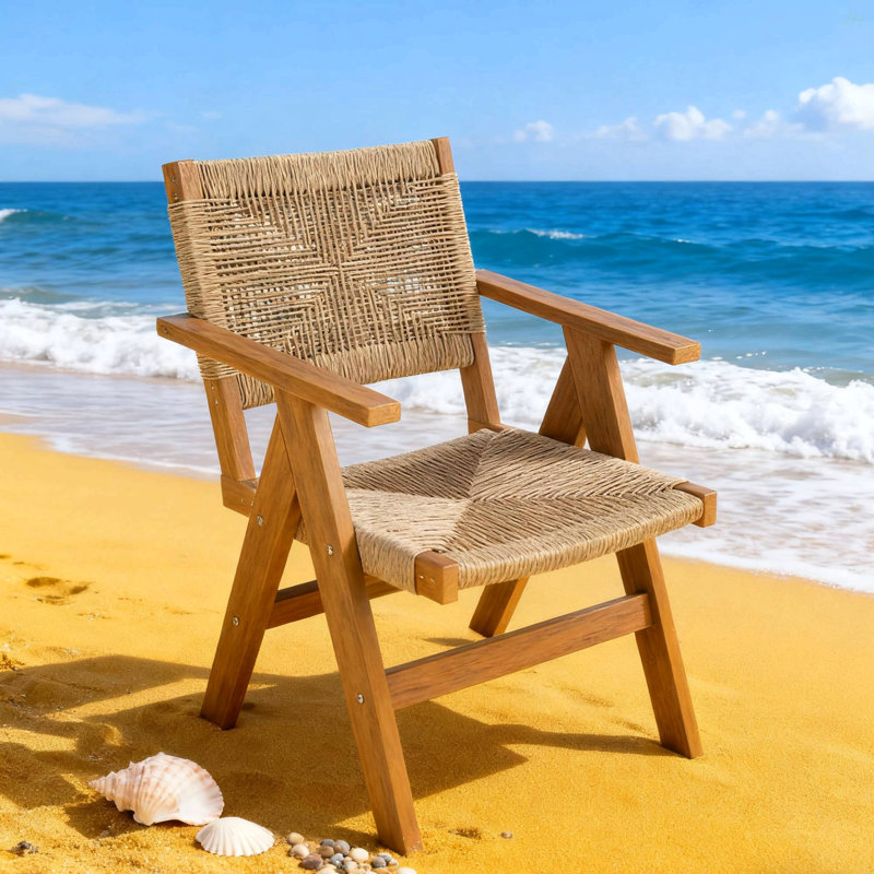 Outdoor Lounge Chair, Made Of Sturdy HIPS Material, Equipped With 304 Stainless Steel Accessories, Teak