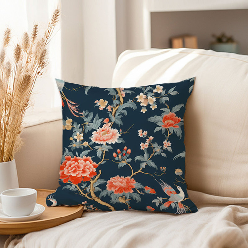 Floral Chinoiserie Asian Pattern IX, 20"H x 20"W