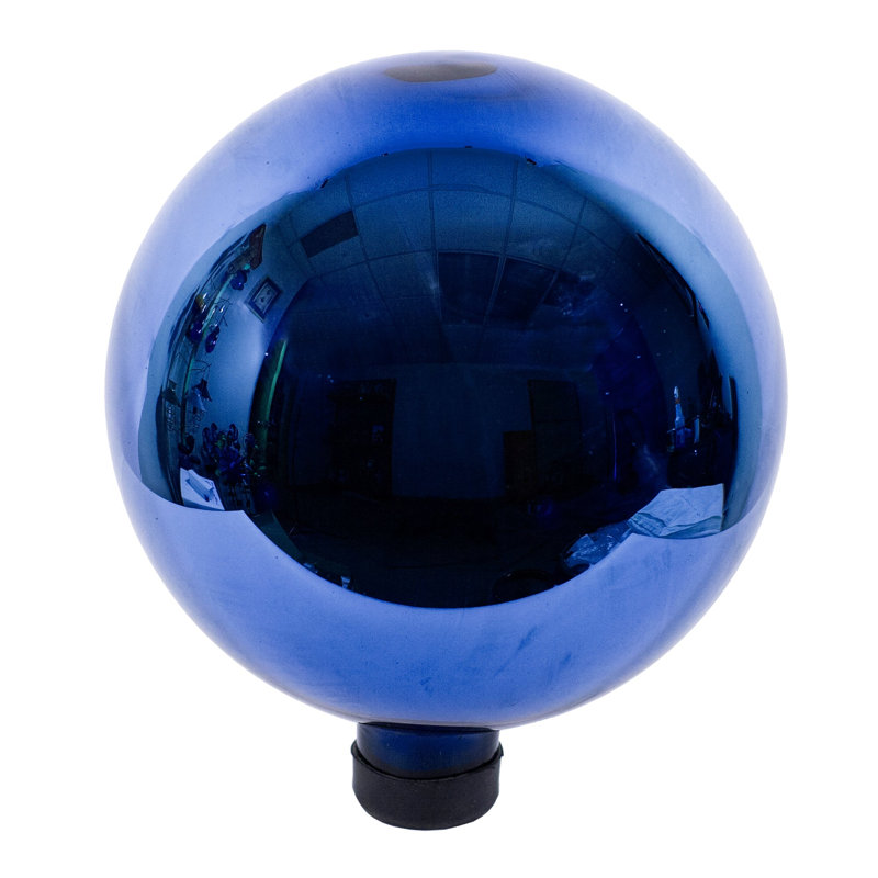 Boule de regard argentée 10 po, Bleu