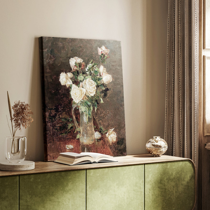 Imprimé floral rétro LVI - galerie Cavas sur mesure, H 48 po x l 32 po