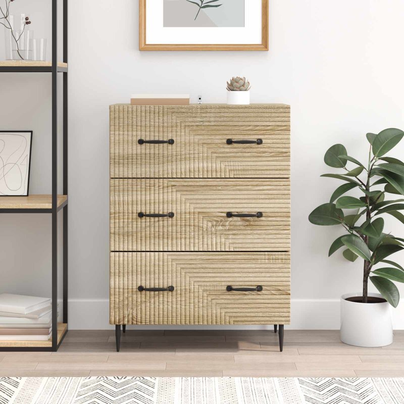 3 -Drawer Rectangle Accent Chest, Sonoma Oak