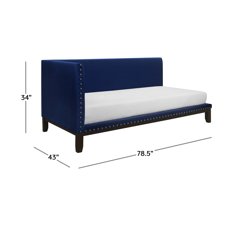 Lit de jour simple Trulee, Bleu marine saphir