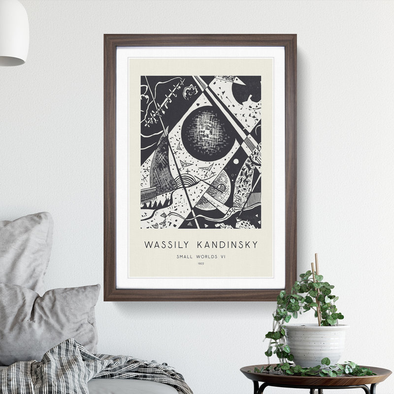 Small Worlds VI by Wassily Kandinsky - Picture Frame Painting, 36cm H x 27cm W x 2cm D, Walnut