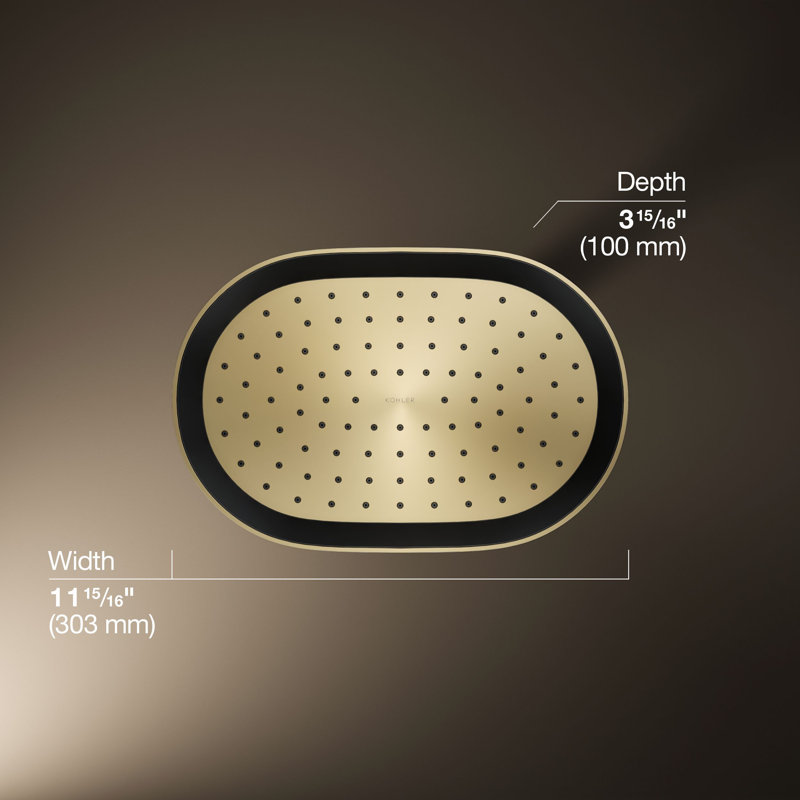 Statement™ 1.75 GPM Oblong 12 in. Rainhead with Katalyst Air-Induction Technology, Vibrant French Gold