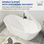 Baignoire autoportante ovale en acrylique de L 59 po x l 28 po avec double conception de bonde avec drain et trop-plein chromés, luxe inspiré du spa pour les salles de bain modernes-82625187