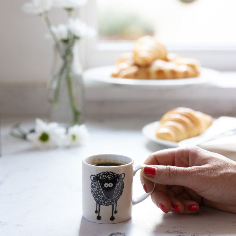 KitchenCraft 80ml Porcelain Sheep Espresso Cups