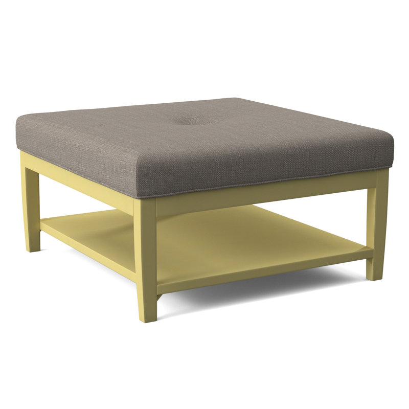 Hammond Square Ottoman, Antique Black Finish, Stone Crypton Performance; 0884-83