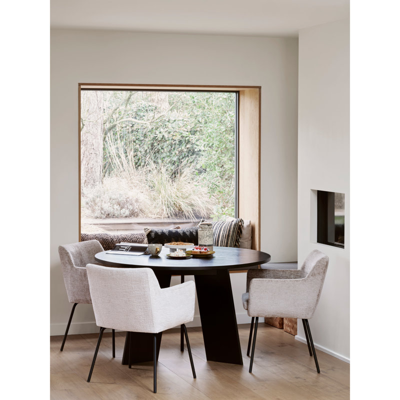Fries Oak Round Solid Wood Dining Table