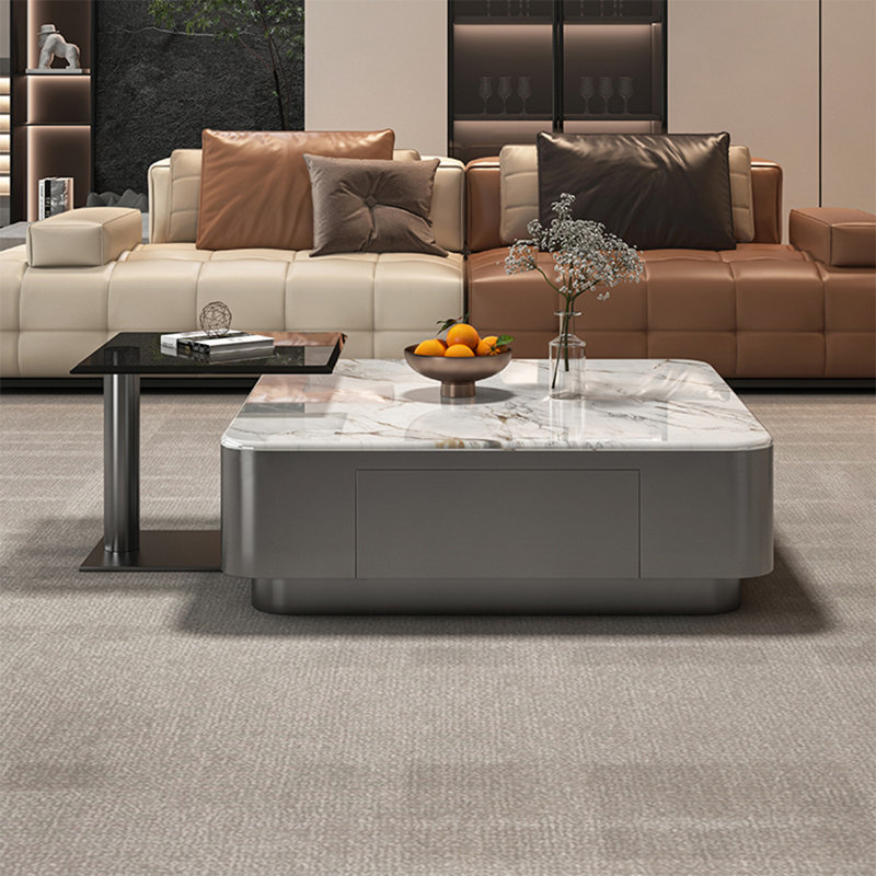 Table basse italienne en pierre carrée micro-cristalline