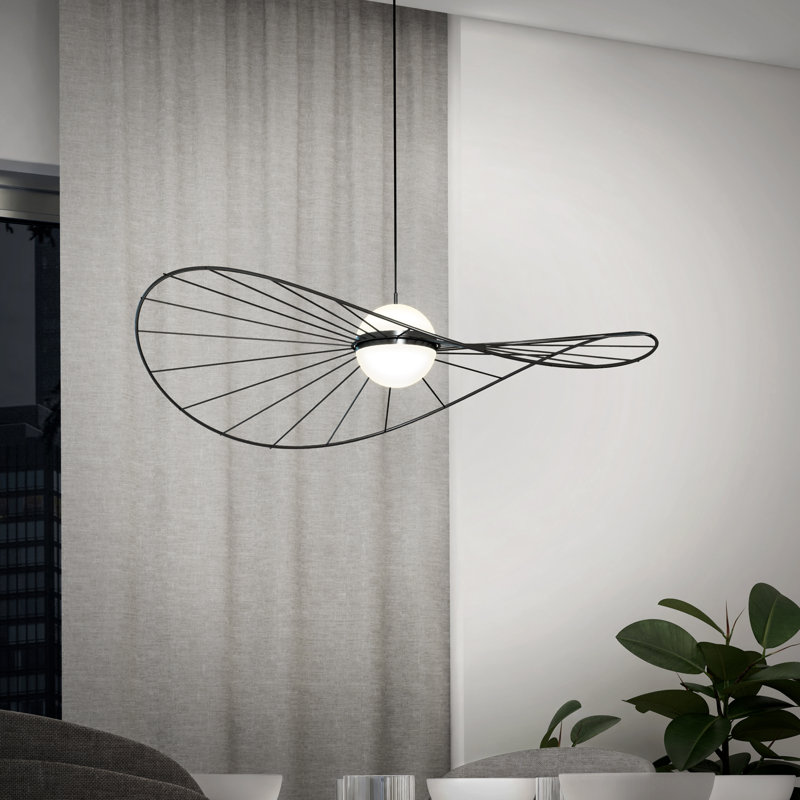 Kalev 1 - Light Matte Black LED Sphere Pendant