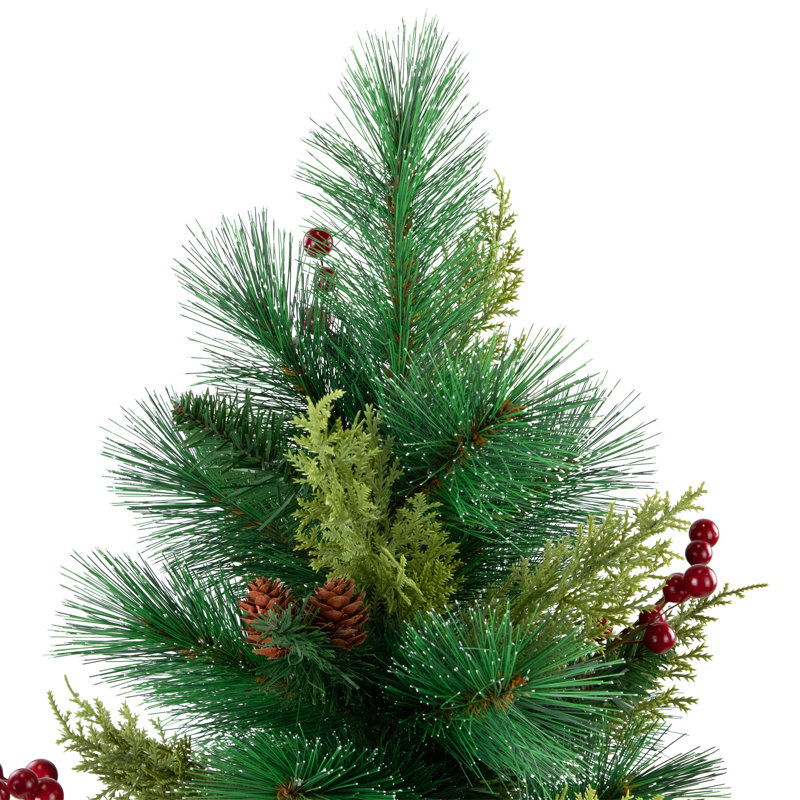 Spruce Pine Needle And Pinecone Artificial Mini Christmas Tree - 25" - Unlit