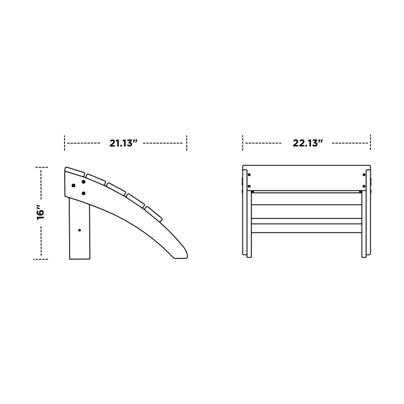 Repose-pieds POLYWOOD Adirondack South Beach, Gris ardoise