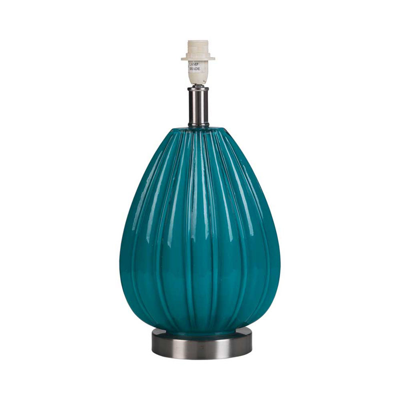 Arda Glass Lamp Base Lamp, Teal