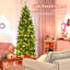 Arbre de Noël pin vert avec 150 lumières DEL et pommes de pin-704347352