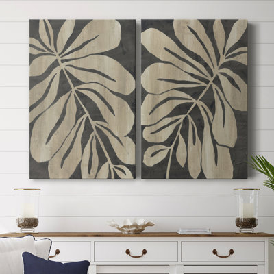 Toile tendue Bold Leaf Fossil I-Premium - prête à être accrochée