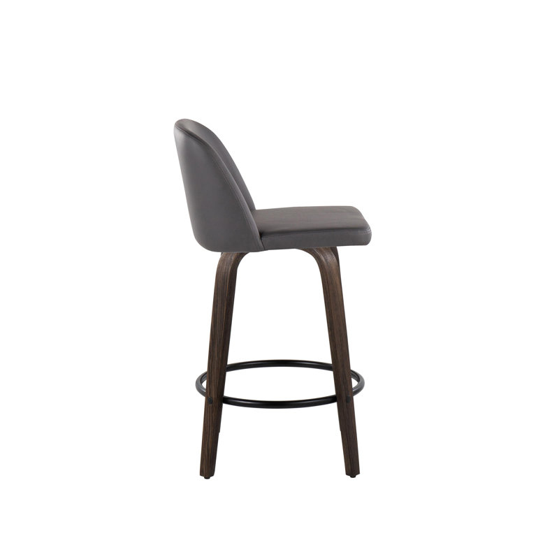 Lakyia Swivel Upholstered Counter Stool, Gray