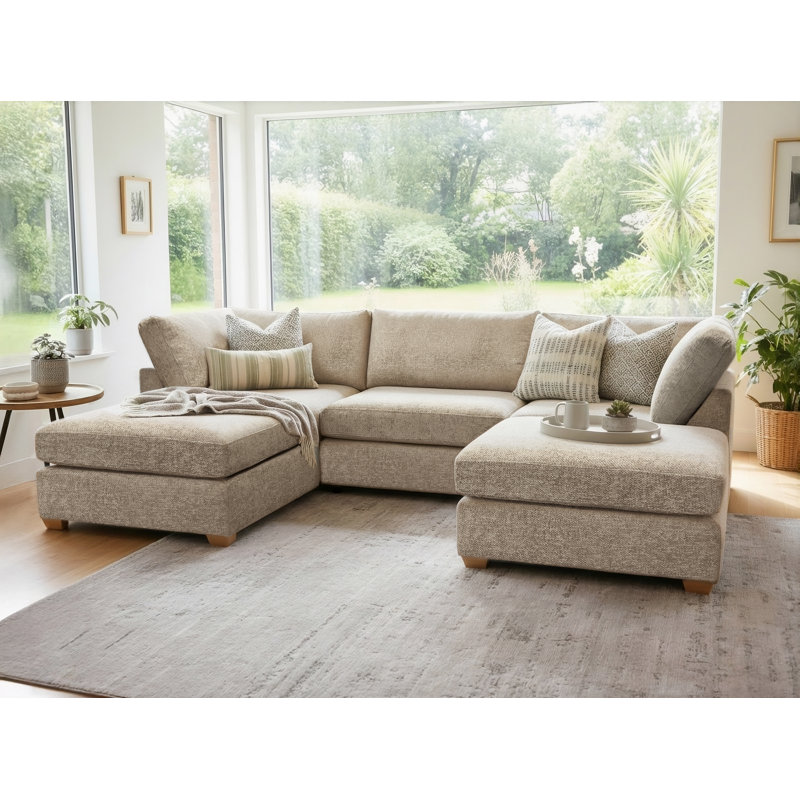 Melani Textured Weave U-shaped Corner Sofa