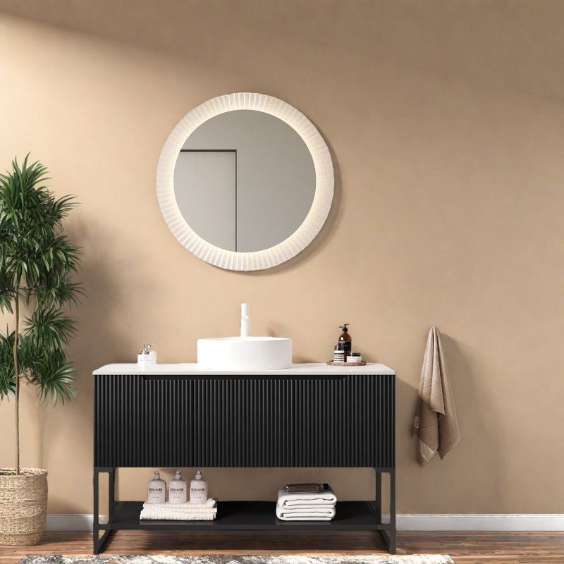 Les meubles-lavabos modernes (doivent inclure le meuble-lavabo et le lavabo) avec rangement, salle de bain en marbre en MDF de 48 po
