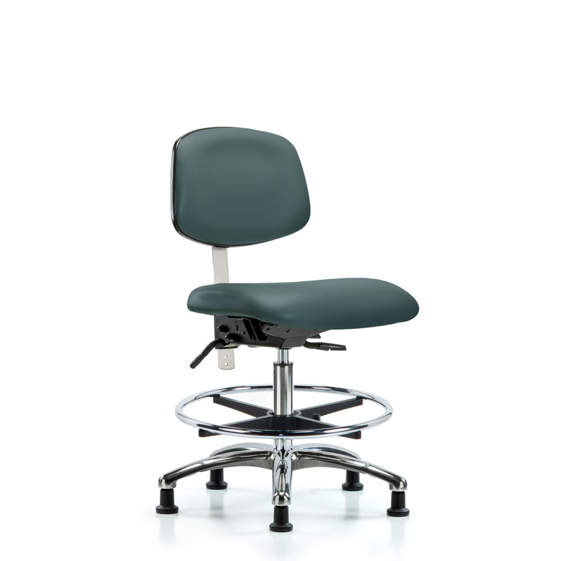 Chaise de dessinateur ergonomique Louise, Bleu colonial, Patins, Inclus