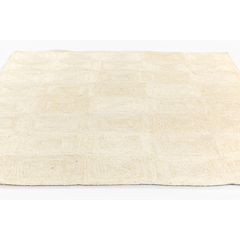 Mykonos Hand Woven Jute Geometric Ivory Area Rug 2' X 3', Rectangle 2' x 3'