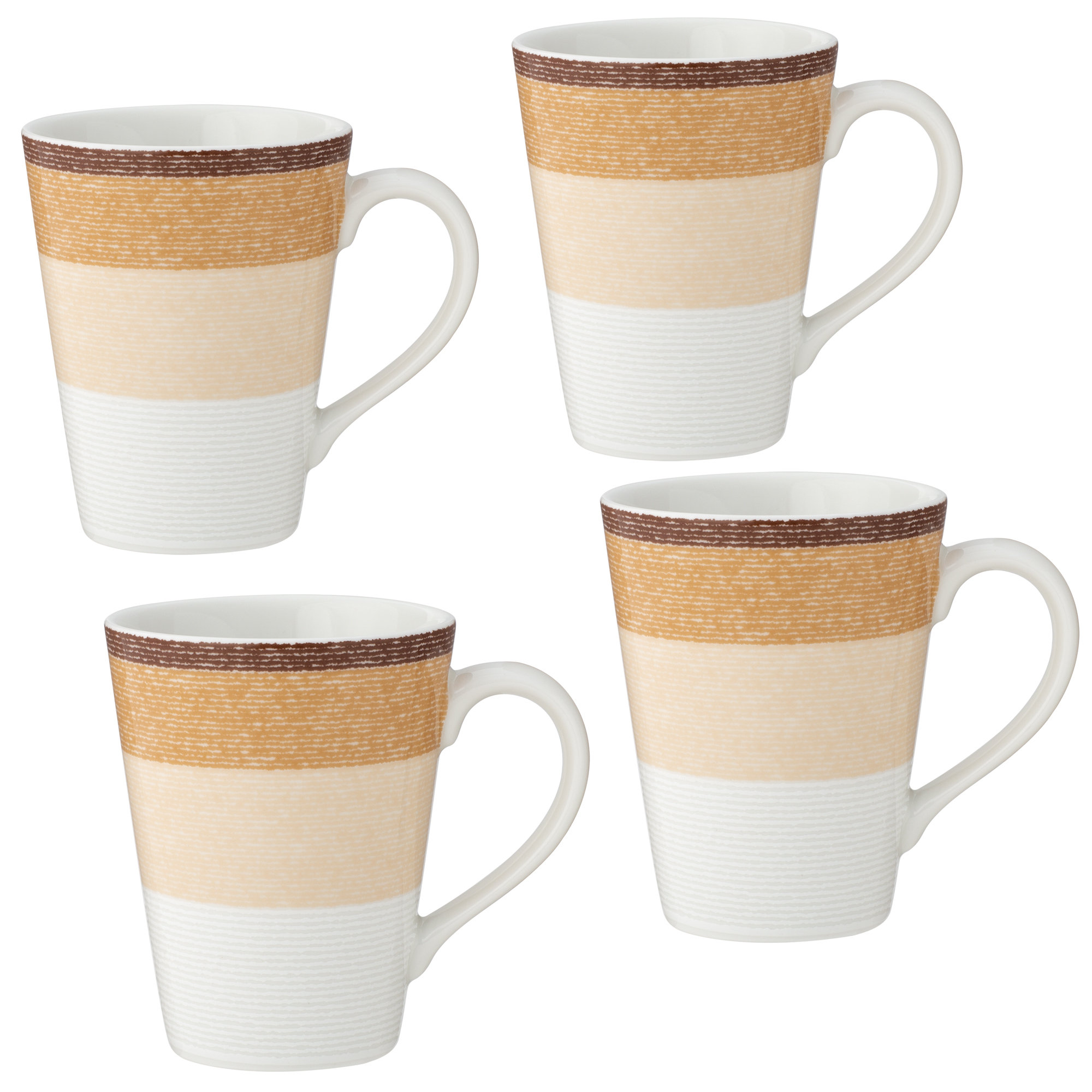 Noritake Colorscapes Layers Mugs, 12 OZ., 4, Desert