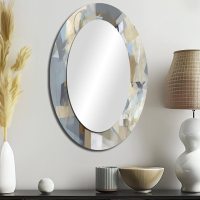 Miroir mural beige et gris