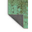 Tapis oriental en laine / polyester tissé à la machine en bleu sarcelle / brun-76836190