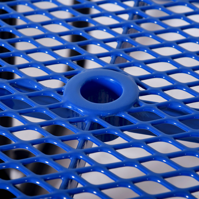Table carrée de pique-nique d'extérieur carrée en acier bleu 46 po avec parasol