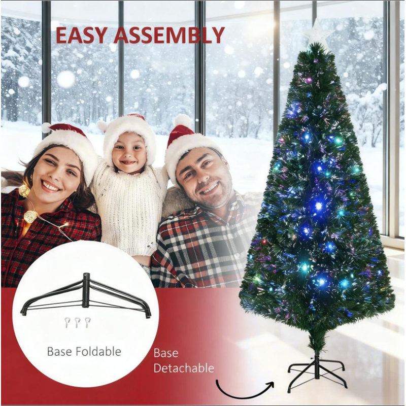 Sapin de Noël artificiel illuminé 6 pi avec branches réalistes