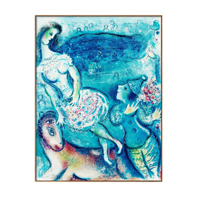 Impression sur toile encadrée, "Danse" par Marc Chagall, art mural pour salon, décorations pour bureau à domicile (cadre en bois de couleur mince, 12 po x 16 po)