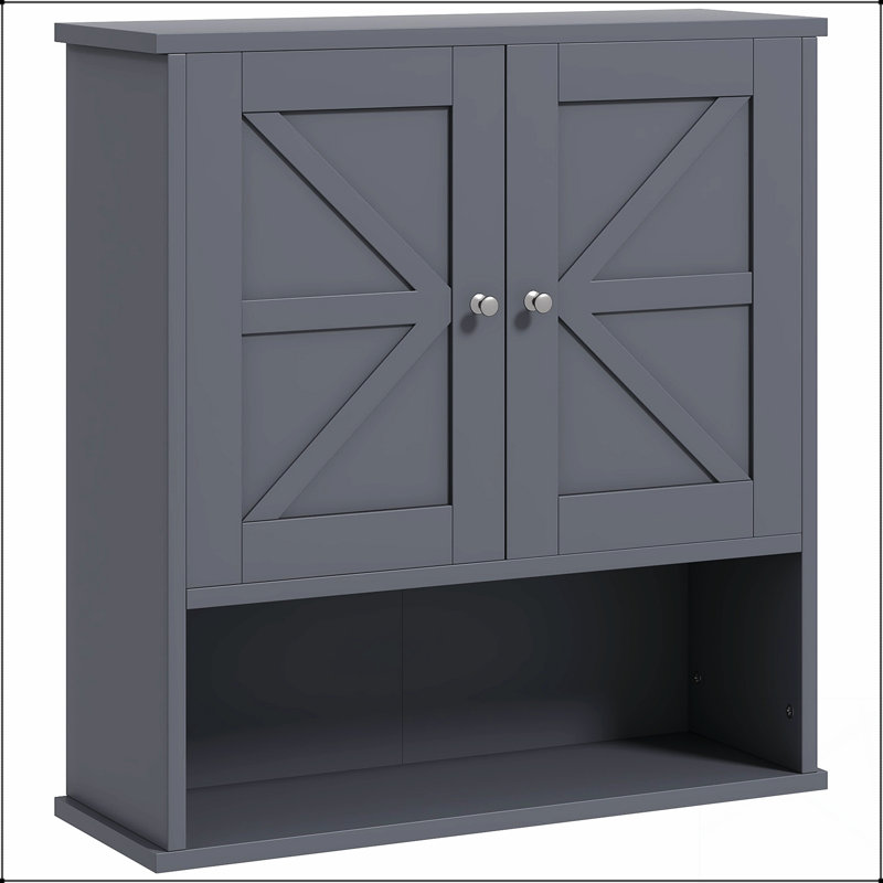 Armoire murale de salle de bain Farmhouse, murale avec tablette ouverte pour rangement organisé et charme rustique