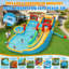 Grande glissade d'eau gonflable de 260 po x 207 po, siège gonflable avec ventilateur, deux glissoires