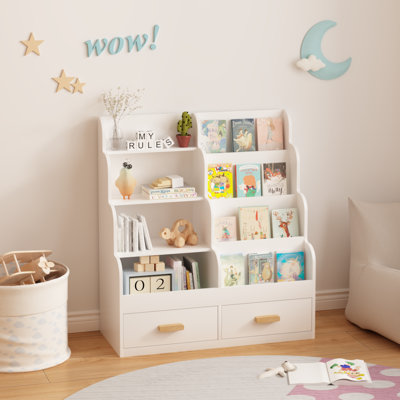 2-Drawer Kids Bookcase, Front-Facing Children