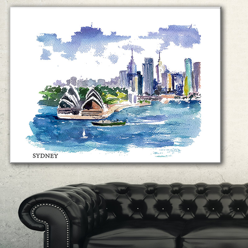 Illustration de l'Australie - reproduction sur toile tendue, H 20 po x l 20 po x P 1 po