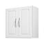 Armoire murale pour salle de lavage, armoire murale à 2 niveaux avec 2 portes, organisateur de placard avec tablette réglable, pour la cuisine, le garage, la buanderie, P 11,8 x 23,6 x 23,6 po (P x P x H), blanc
