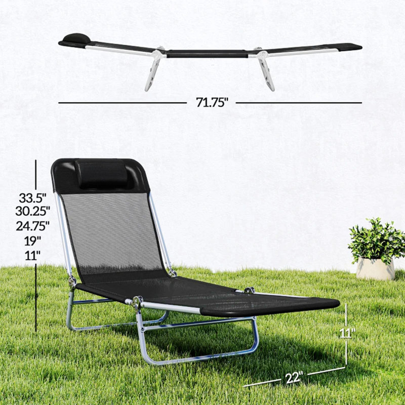Chaise longue pliante pour l'extérieur