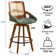 Darries Swivel 26" Counter Height Bar Stools With Cane Rattan Back