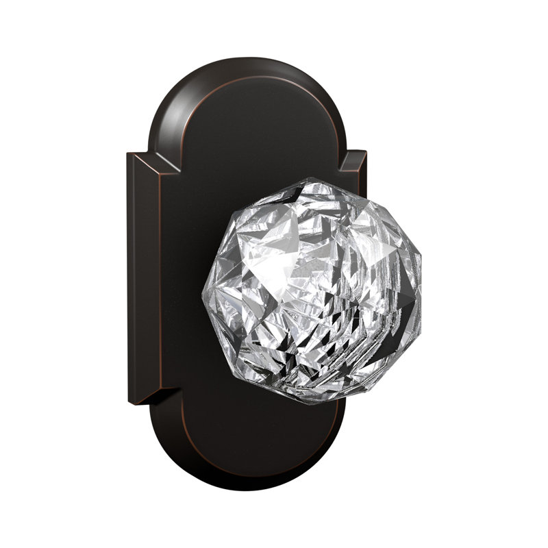 Bravura 926-G2 Crystal Passage Knob on  Arched  Rose in Oil Rubbed Bronze, Oil Rubbed Bronze