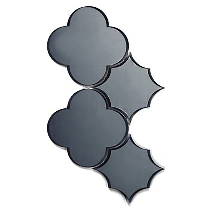 Echo 6" x 6" Glass Novelty Mosaic Wall Tile, Graphite