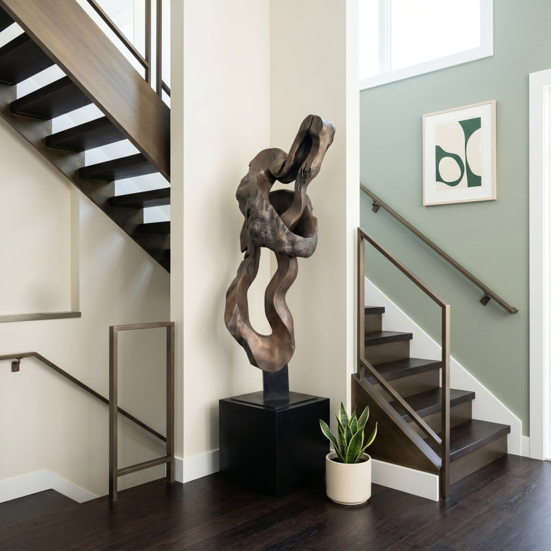 Cast Teak Root Sculpture, Resin, Bronze