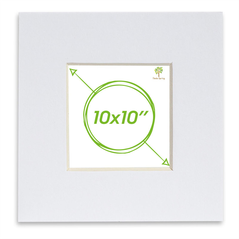 Bevelled Shadow Box Picture Frame with Mat, White, 25cm H x 25cm W x 0.2cm D