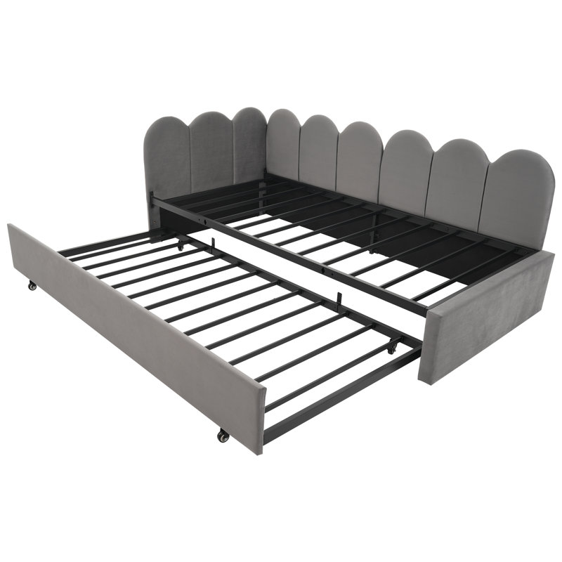 Upholstered with Trundle, Grey