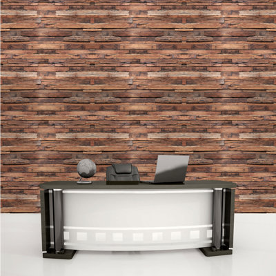Décalcomanie murale bandes de bois