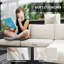 Outsunny 5 Piece Rattan Garden Furniture Set with Gas Fire Pit Black/Cream
