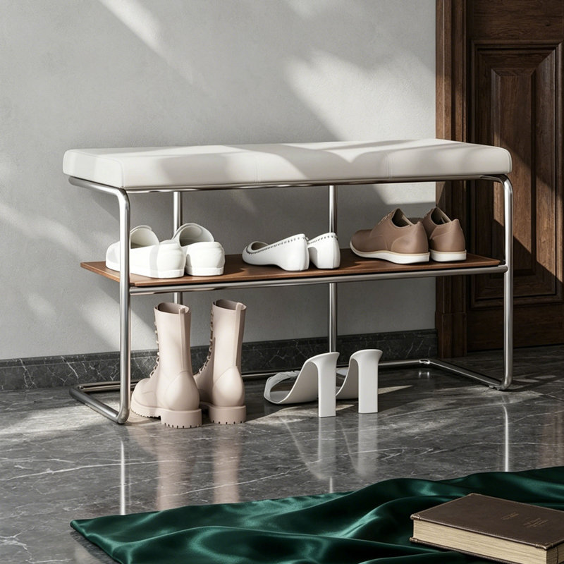 Italian style simple shoe storage bench