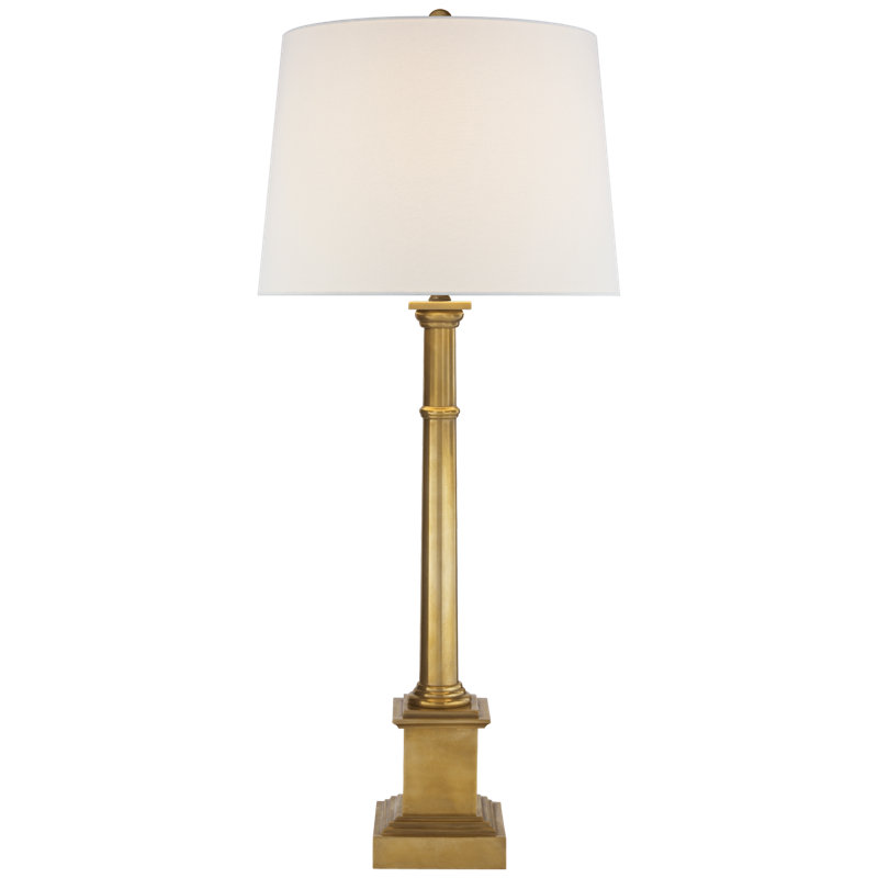 Josephine Buffet Table Lamp, Hand-Rubbed Antique Brass, Fabric