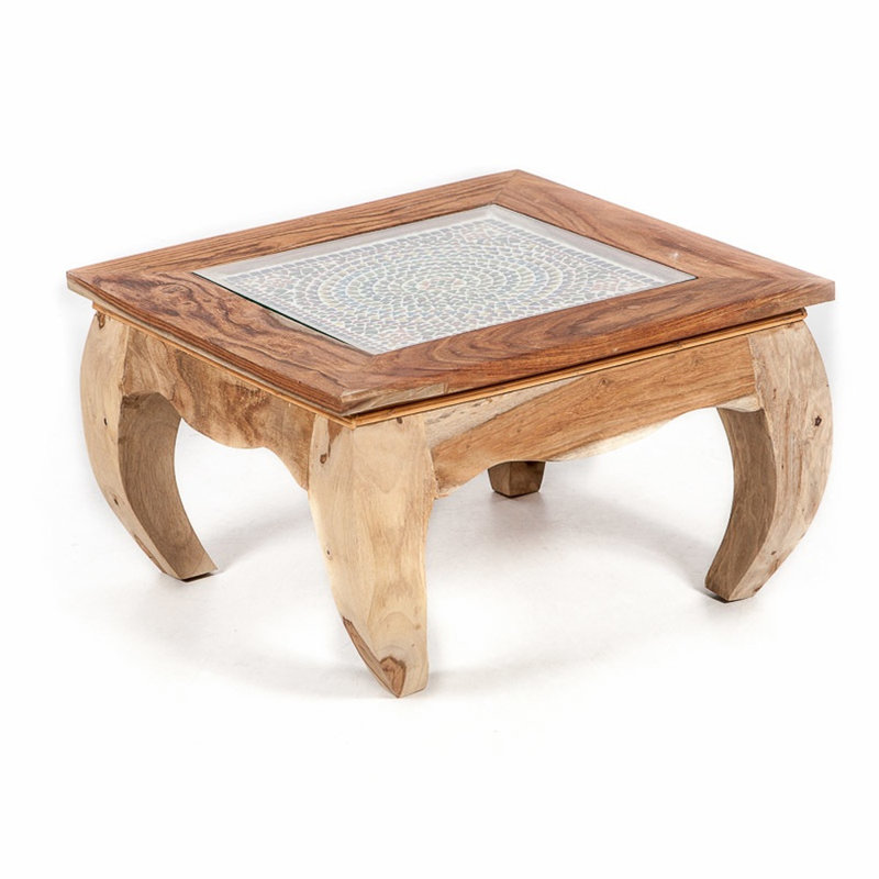 Abbey Solid Wood Four Leg Coffee Table, Multicolour